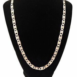 Mens 925 Silver Mariner Link Necklace